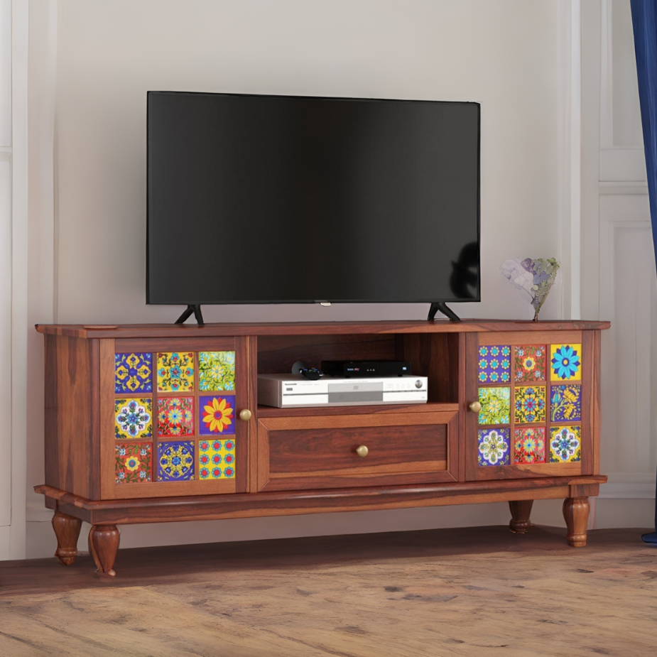Galen Solid Sheesham Wood TV Unit