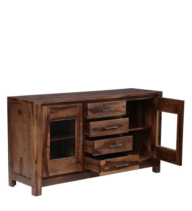 Hurtado Solid Wood Sideboard in Rustic Teak Finish