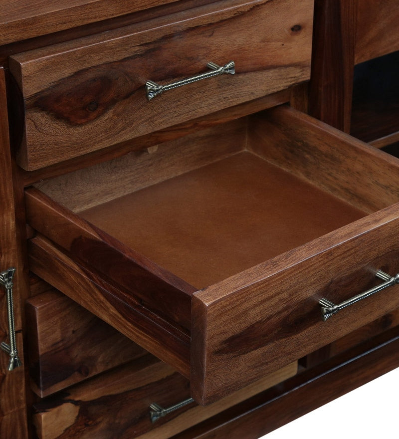 Hurtado Solid Wood Sideboard in Rustic Teak Finish