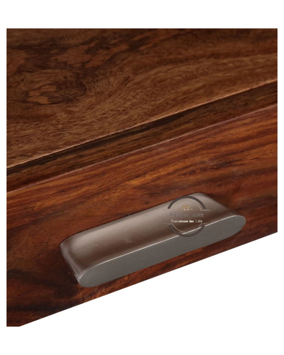 Crossroads Sheesham Wood Bookshelf with Multi-Level Open Storage In Warm Walnut Finish