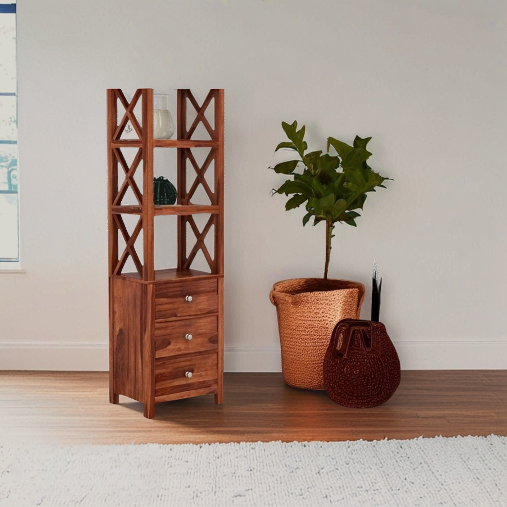 Hestia Solid Sheesham Wood Bookshelf
