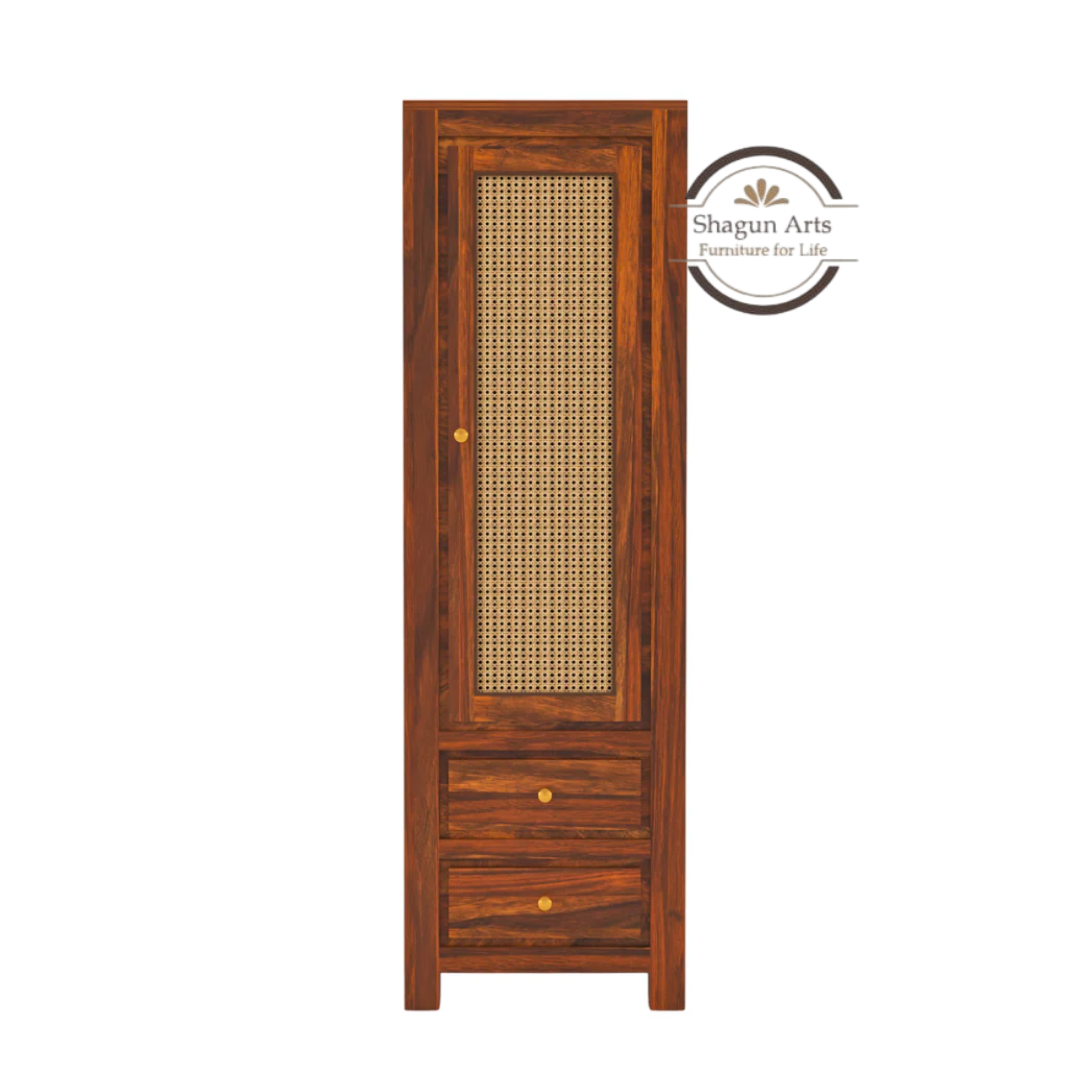 Liora22Solid Wood Cane Door Storage Cabinet