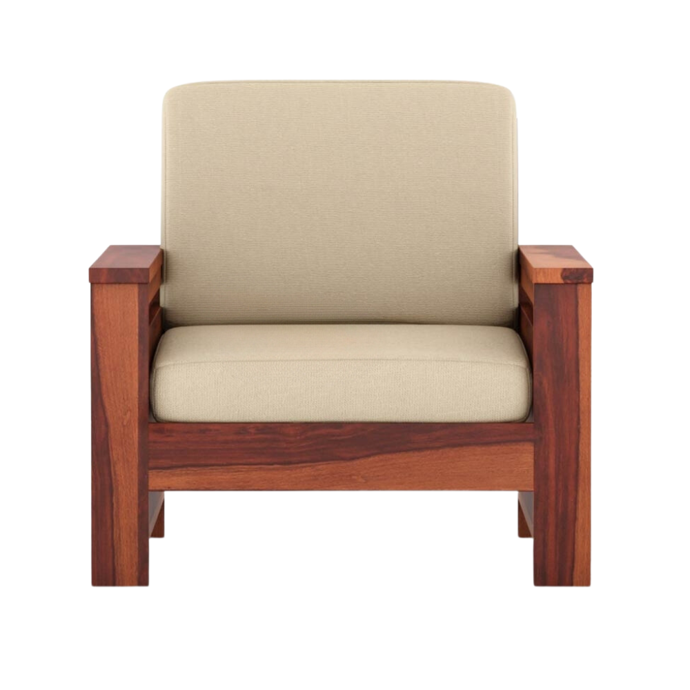 Xander Solid Sheesham Wood Single Seater Sofa