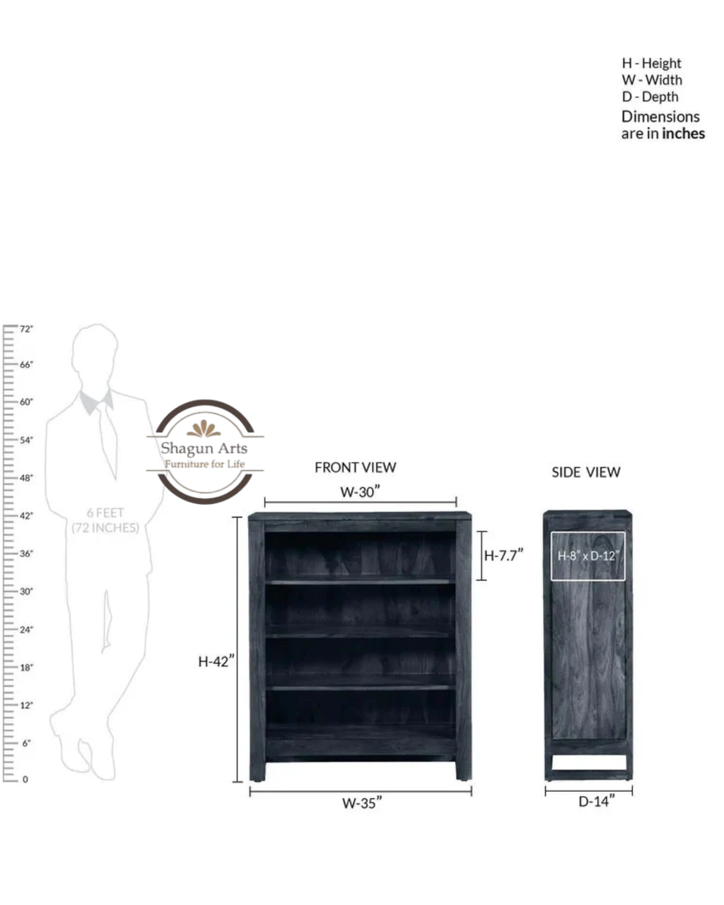 Greta Solid Sheesham  4-Tier BookshelfWood Book Shelf in Provincial Teak Finish