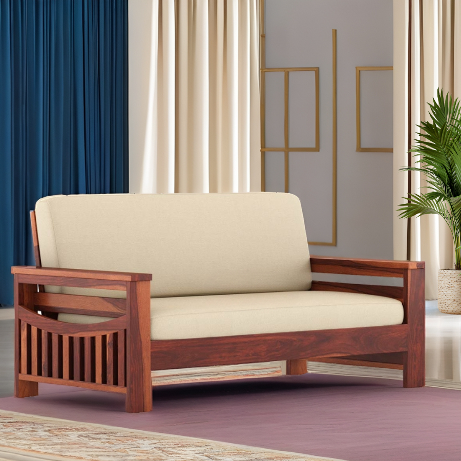 Winslow Solid Sheesham Wood 2 Seater Sofa