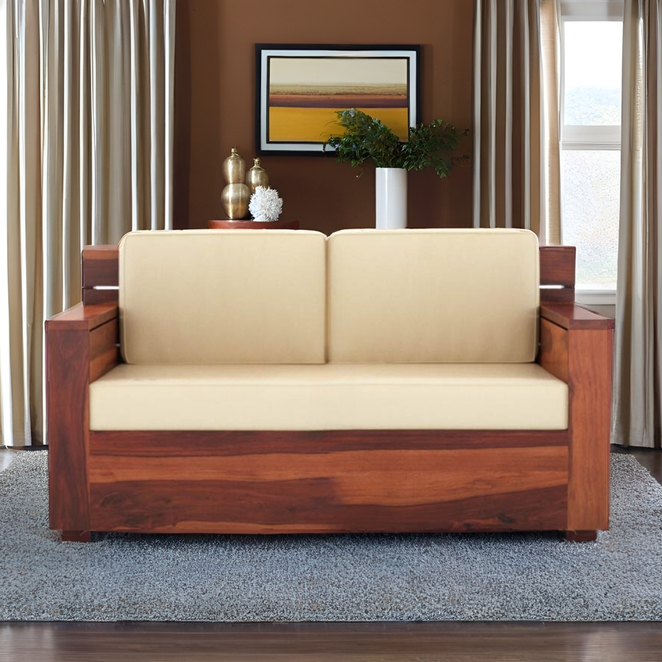 Sloane Solid Sheesham Wood 2 Seater Sofa