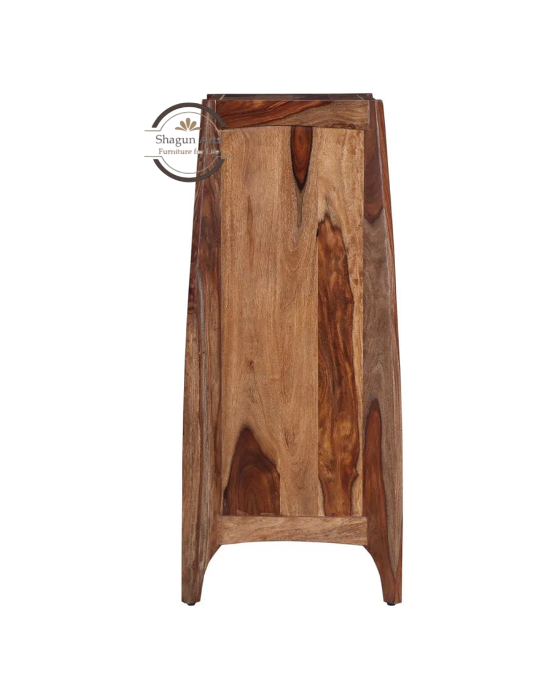 Crossroads Sheesham Wood Bookshelf with Multi-Level Open Storage In Warm Walnut Finish