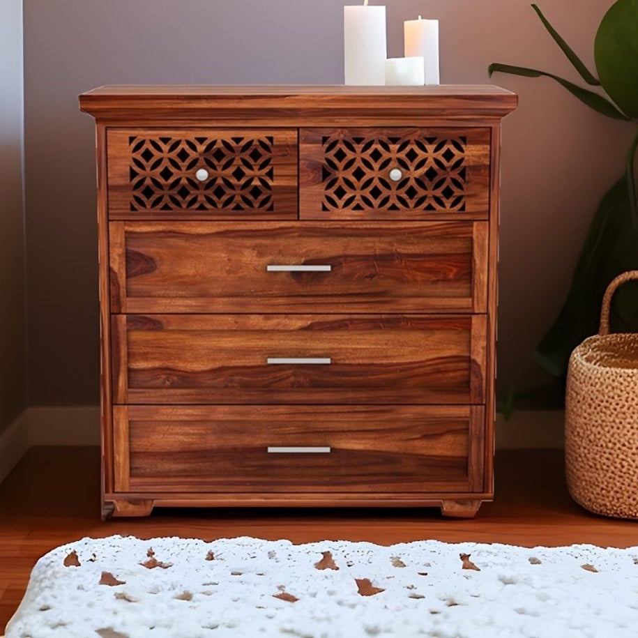 Grier Solid Sheesham Wood Chest of Drawer