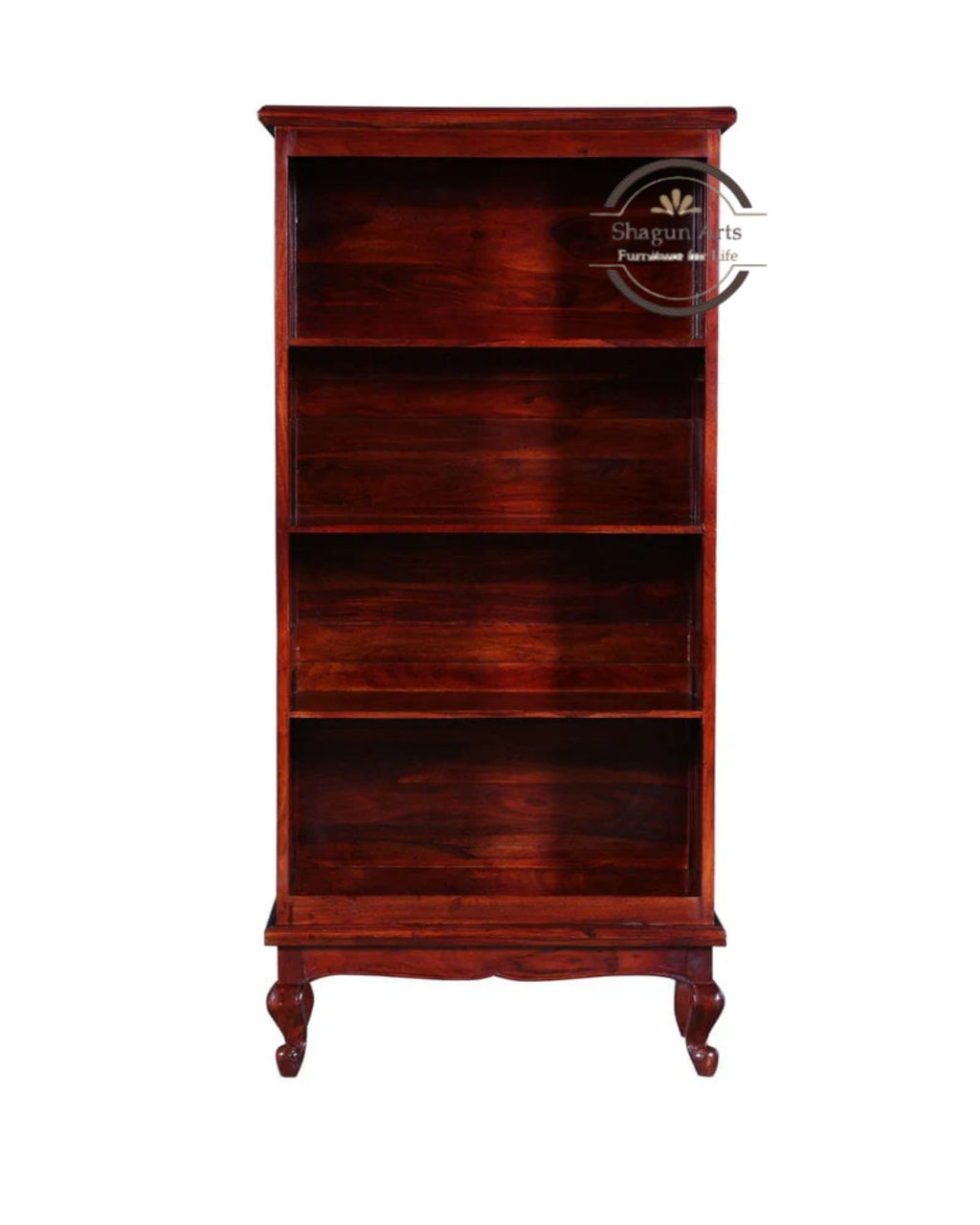 Portus Solid Sheesham Wood Book Shelf in Honey Oak Finish
