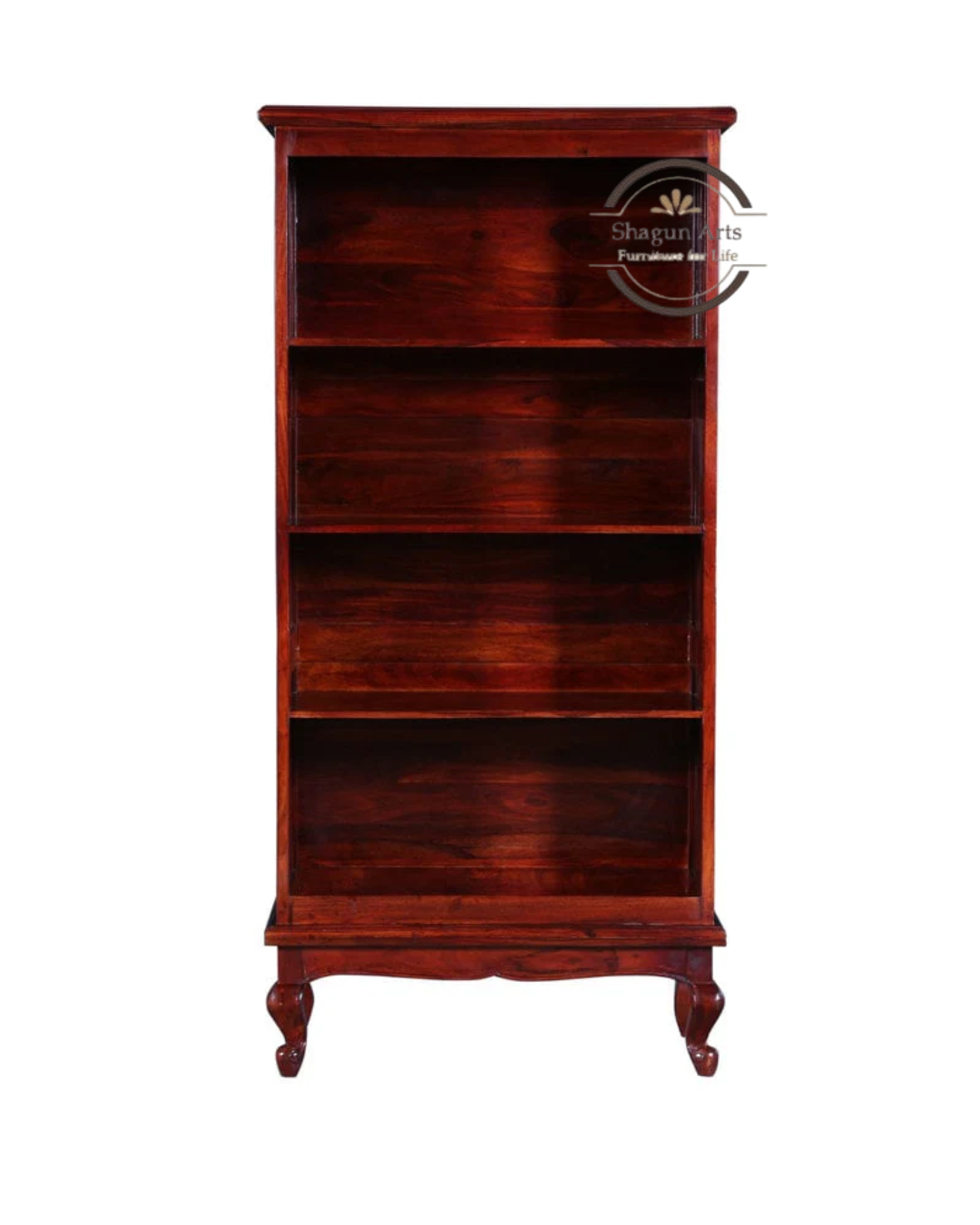 Portus Solid Sheesham Wood Book Shelf in Honey Oak Finish