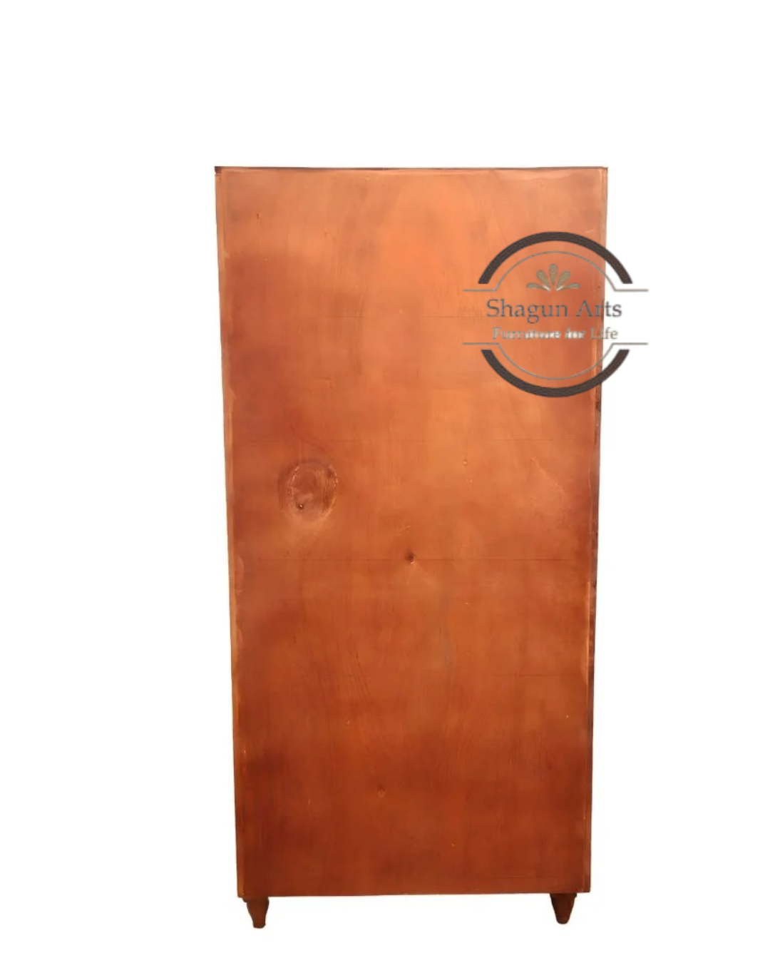 Nyla Solid Sheesham Wood Glass Door Display Cabinet with Storage