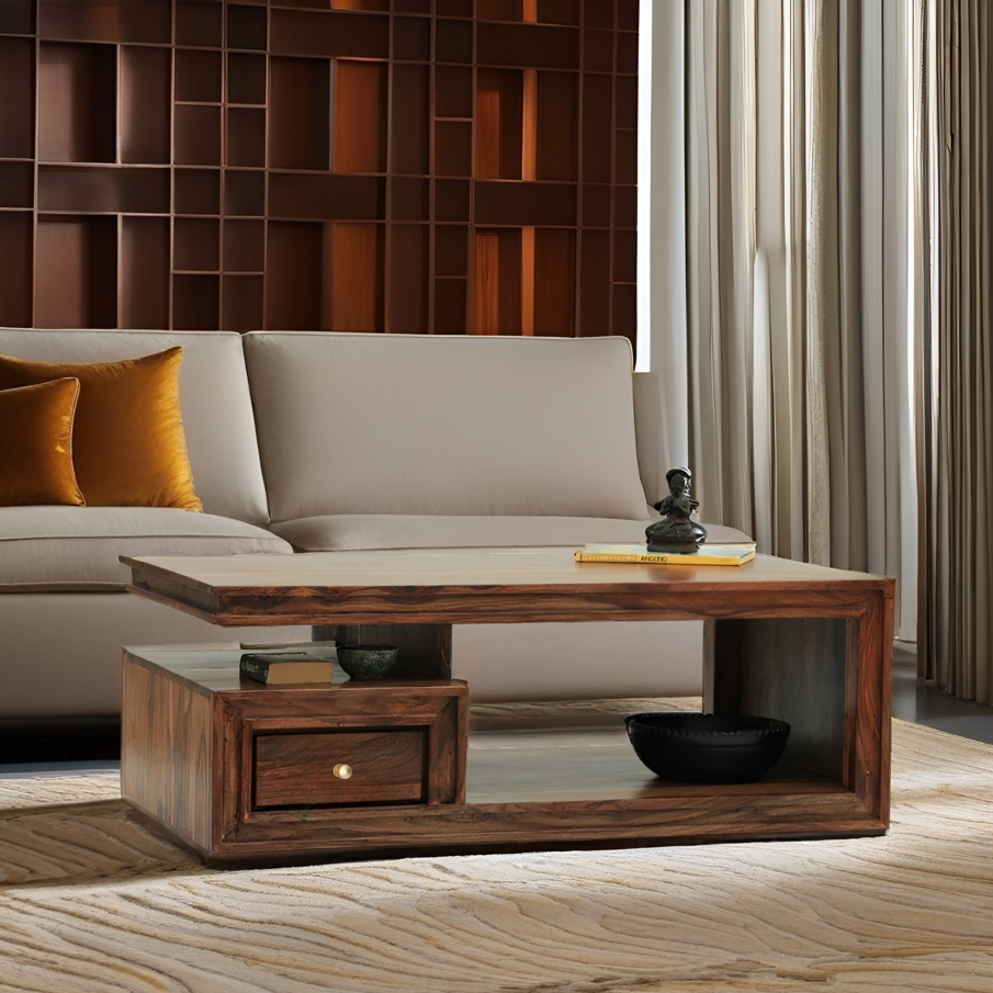 Cedric Solid Sheesham Wood Coffee Table