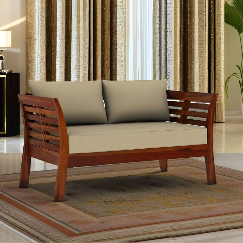 Eamon Solid Sheesham Wood 2 Seater Sofa