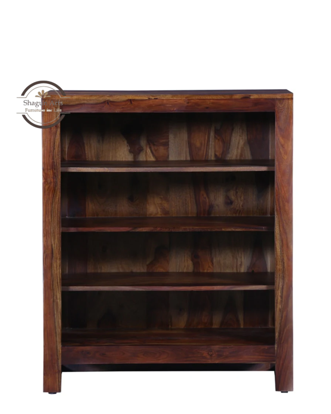 Greta Solid Sheesham  4-Tier BookshelfWood Book Shelf in Provincial Teak Finish