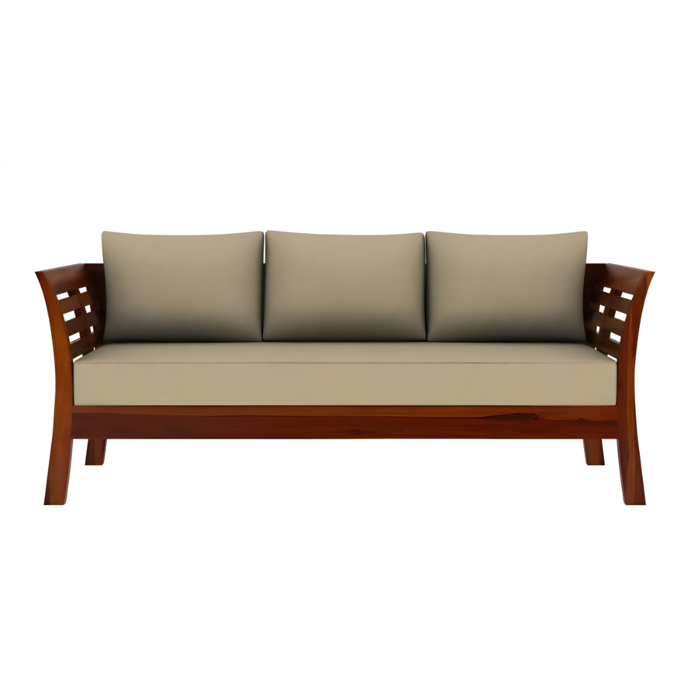 Nova Solid Sheesham Wood 3 Seater Sofa