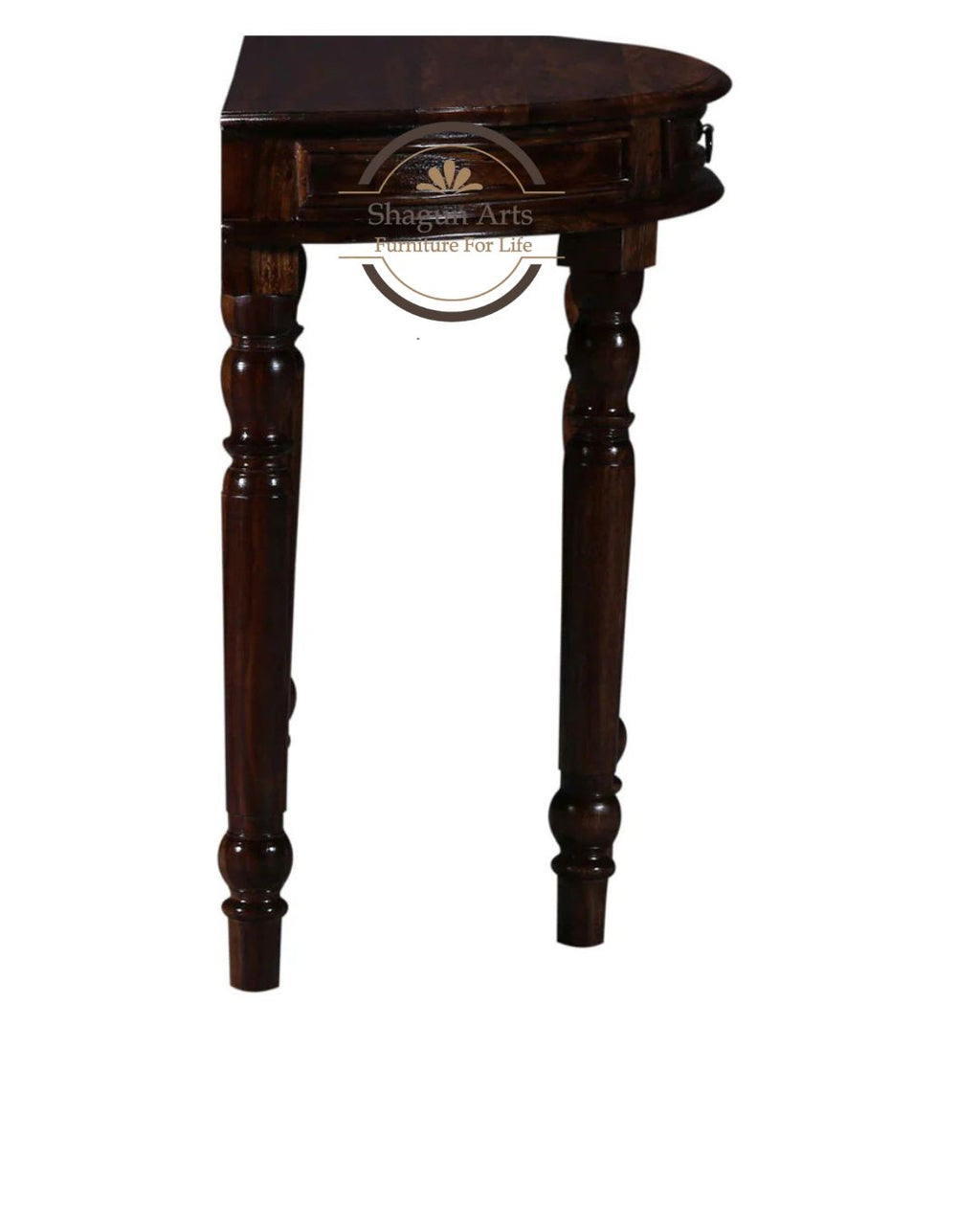 Wooden Half Round Console Table for Living Room