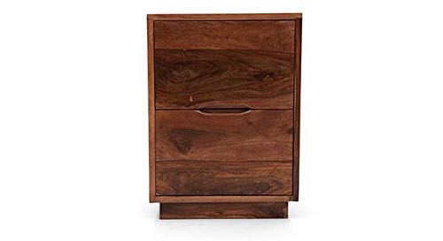 Felton Bed Wood Bedside End Table with Drawers for Living Room