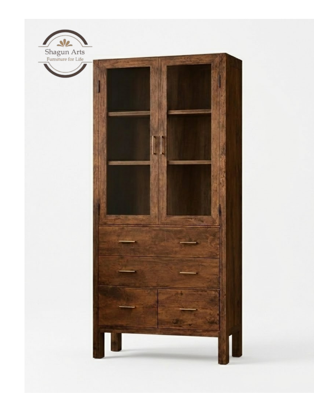 Emerson Solid Sheesham Wood Book Shelf In Provencial Teak Finish