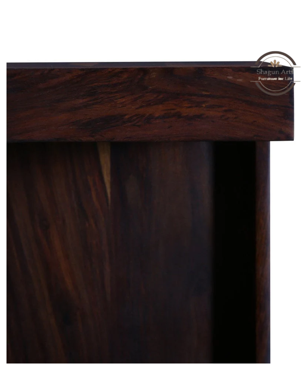 Anderson Solid Sheesham Wood 4-Tier Corner Bookshelf in Provincial Teak Finish