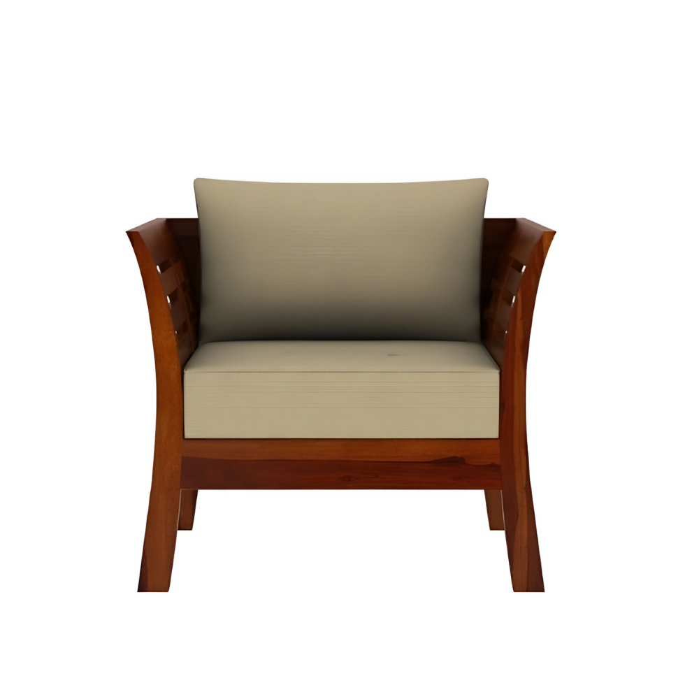 Yara Solid Sheesham Wood Single Seater Sofa