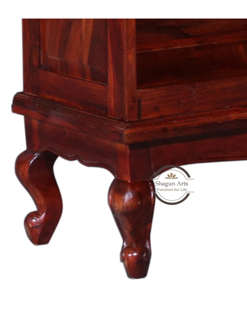 Portus Solid Sheesham Wood Book Shelf in Honey Oak Finish
