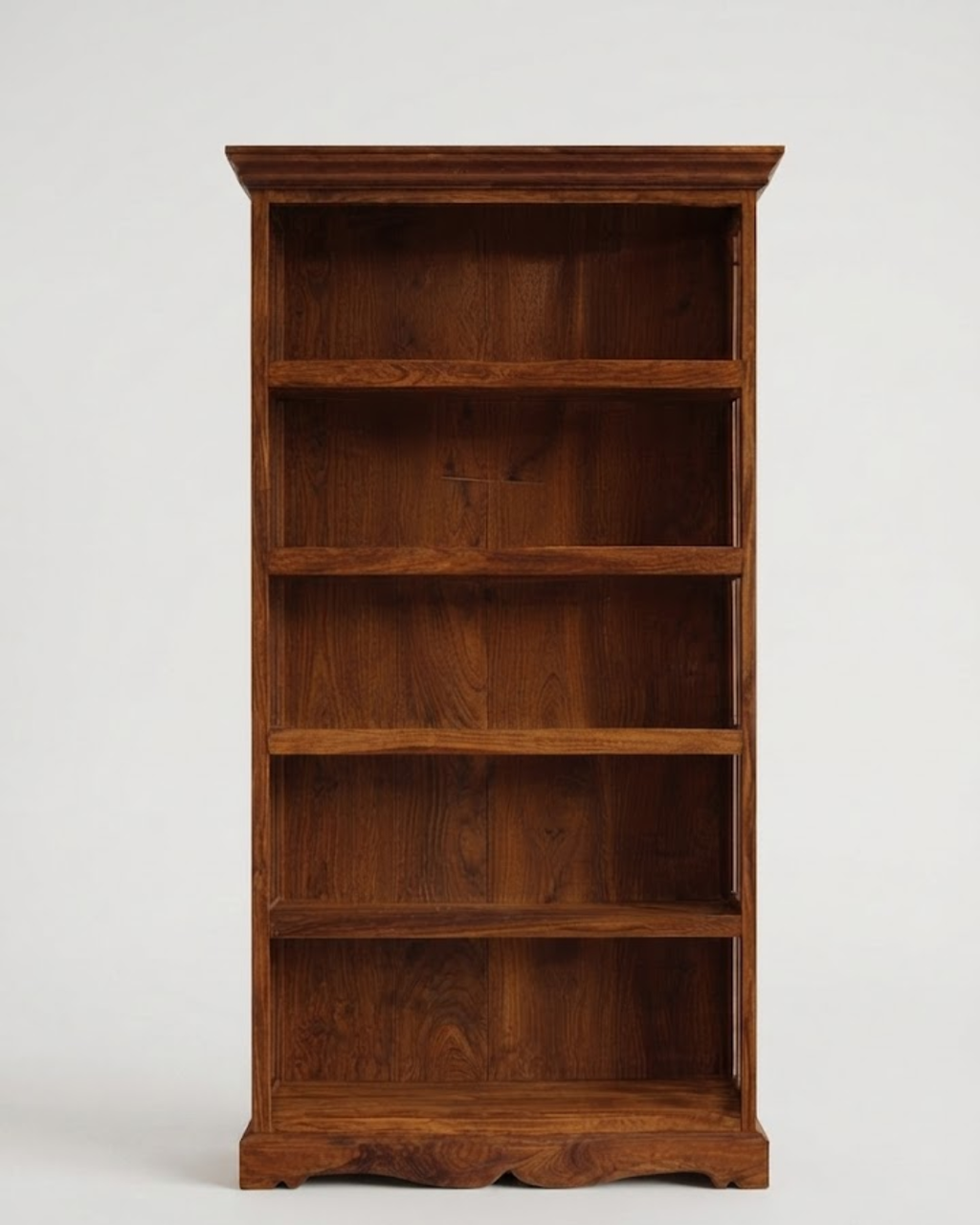 Abeey Solid Wood Sheesham Wood 5-Shelf Bookshelf In Natural Finish