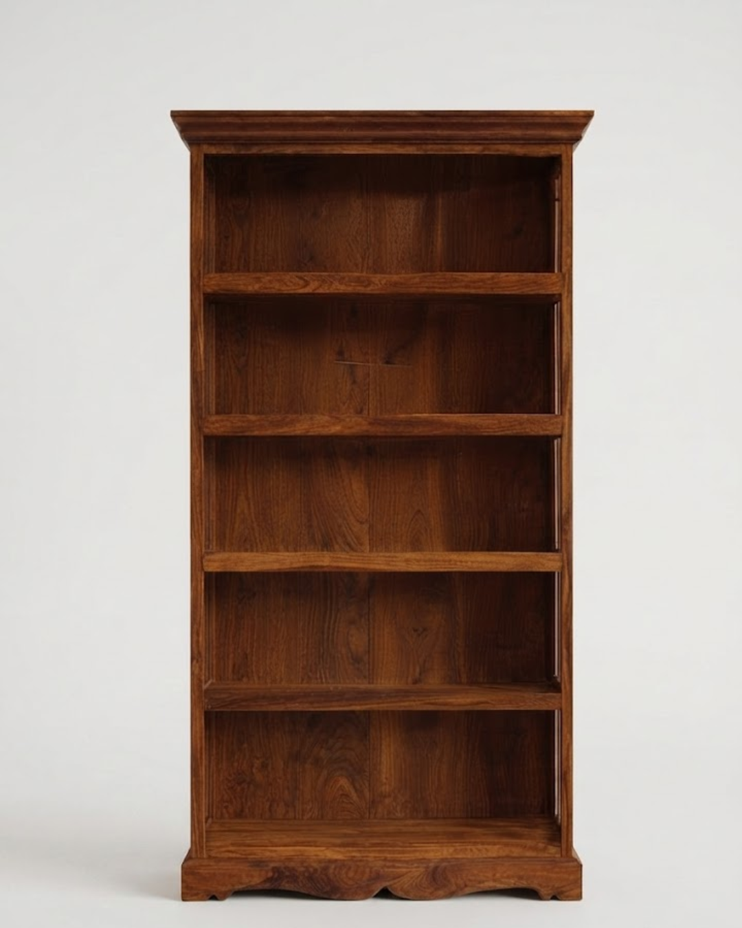 Abeey Solid Wood Sheesham Wood 5-Shelf Bookshelf In Natural Finish