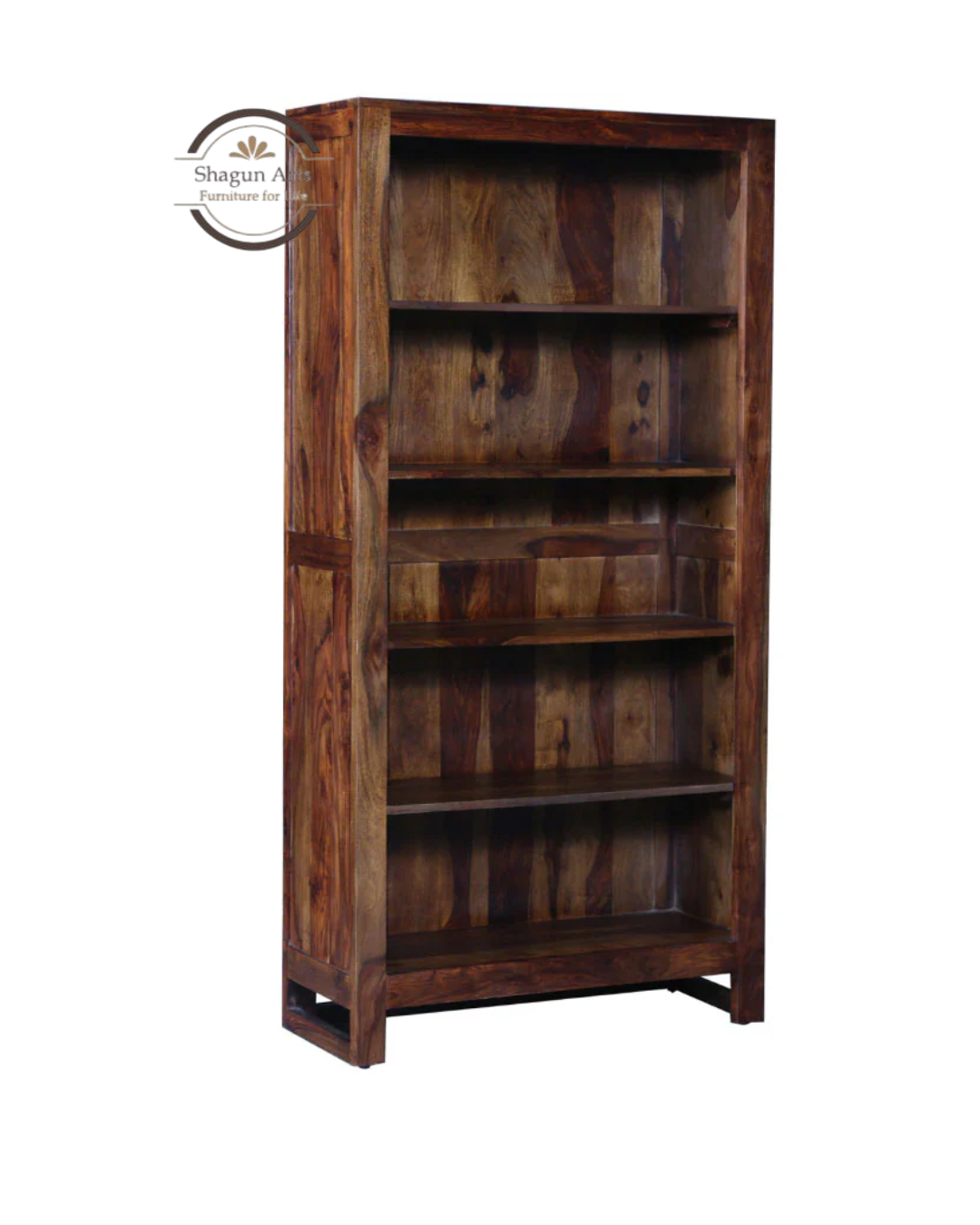 Fanny Solid Sheesham Wood Book Shelf in Provincial Teak Finish