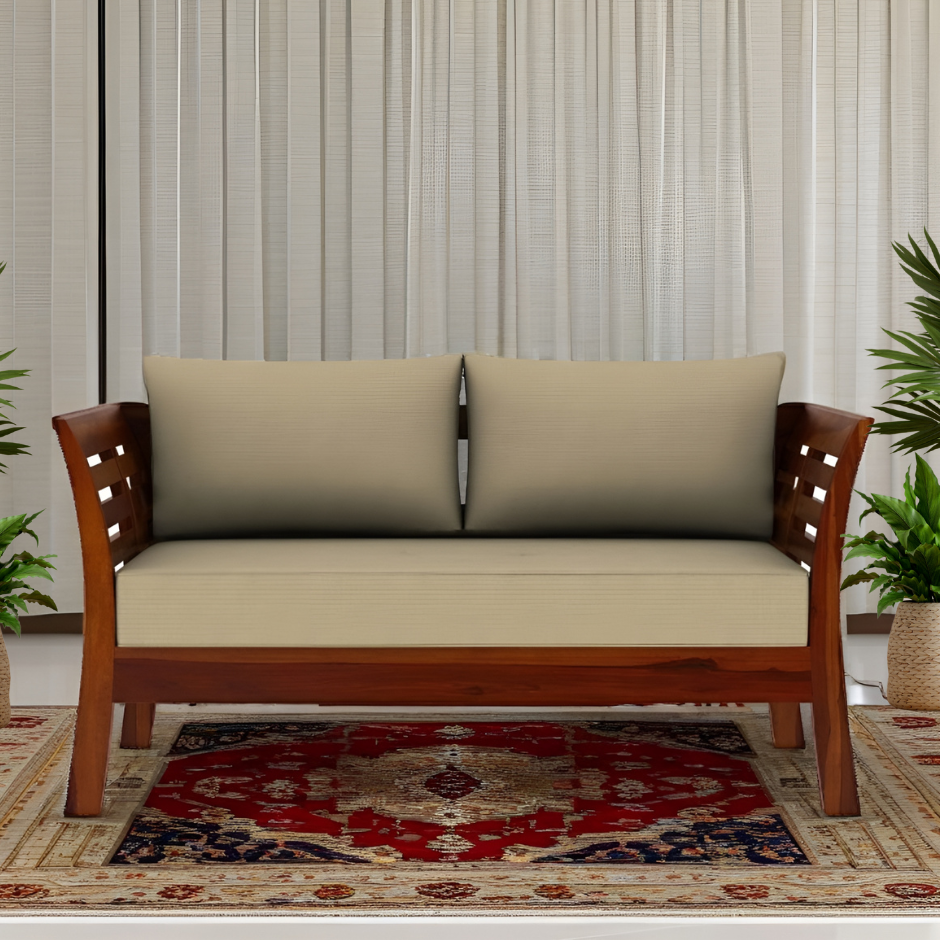 Eamon Solid Sheesham Wood 2 Seater Sofa