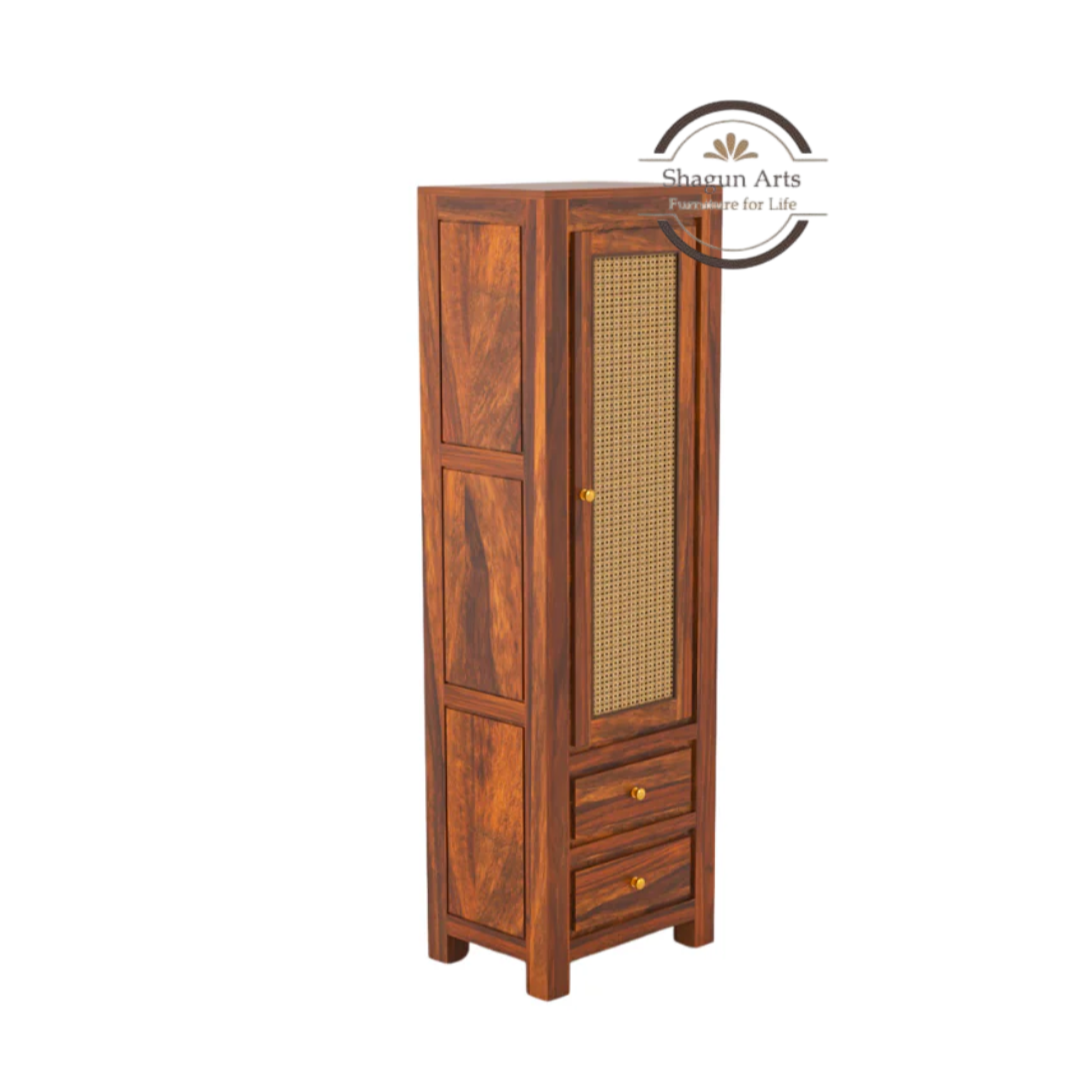 Liora22Solid Wood Cane Door Storage Cabinet