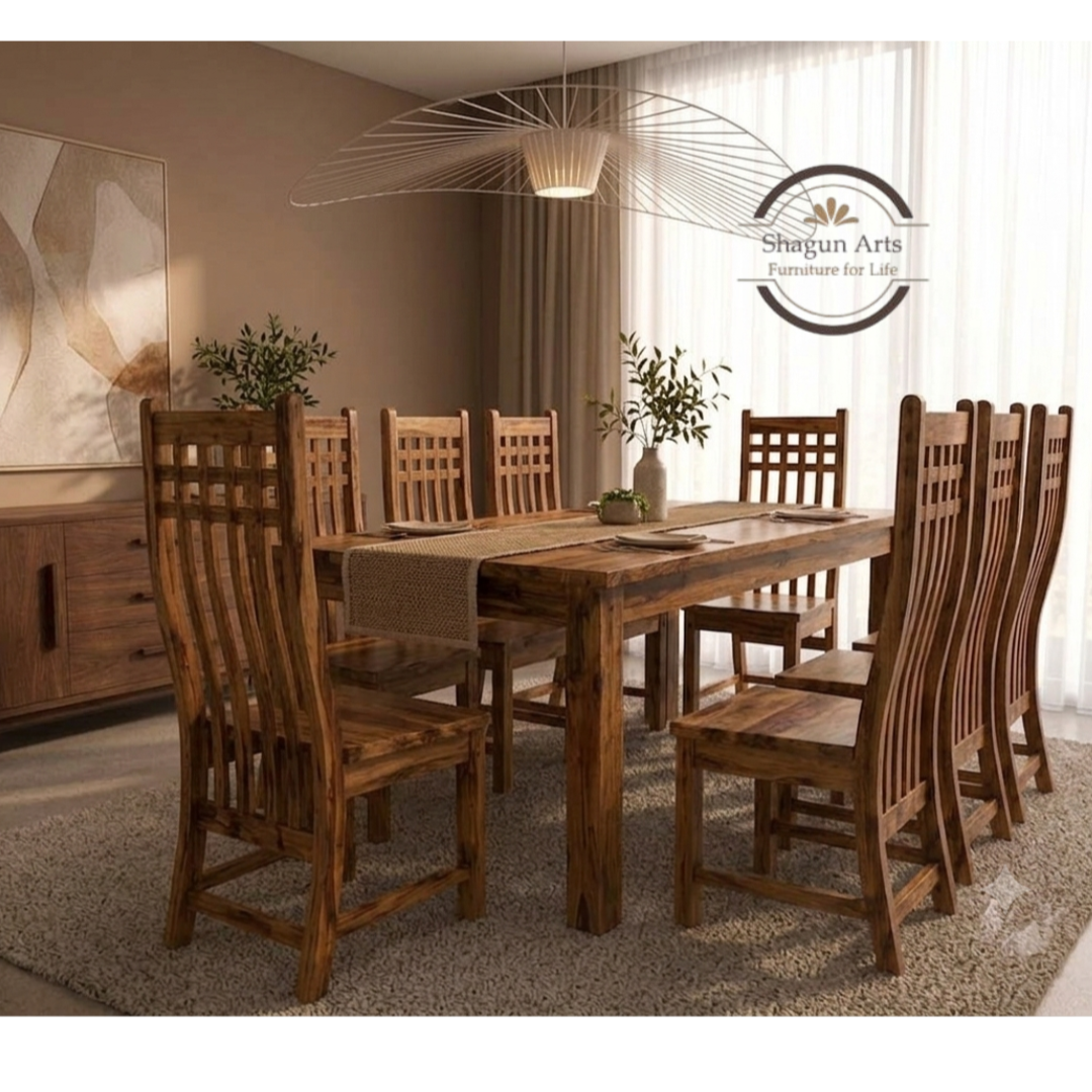 Artisan Crafted Solid Wood Dining Set