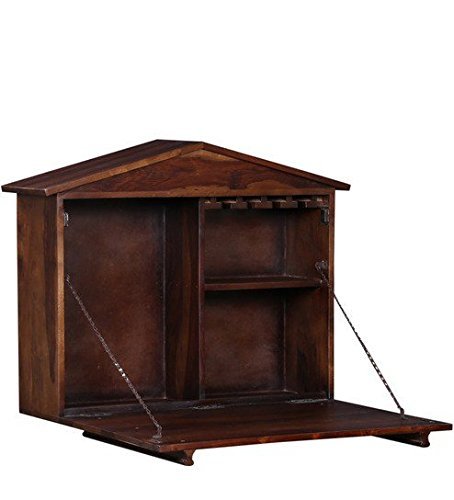 Abril Bar Solid Sheesham Wood Wall Bar Cabinet (Teak)