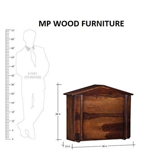 Abril Bar Solid Sheesham Wood Wall Bar Cabinet (Teak)