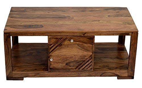 Roman Coffee Table with Storage (Lacquer Finish, Natural Teak)