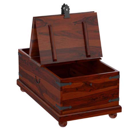 Adolph Wooden Trunk Living Room Table/Storage Box Stool Pure sheesham Wood