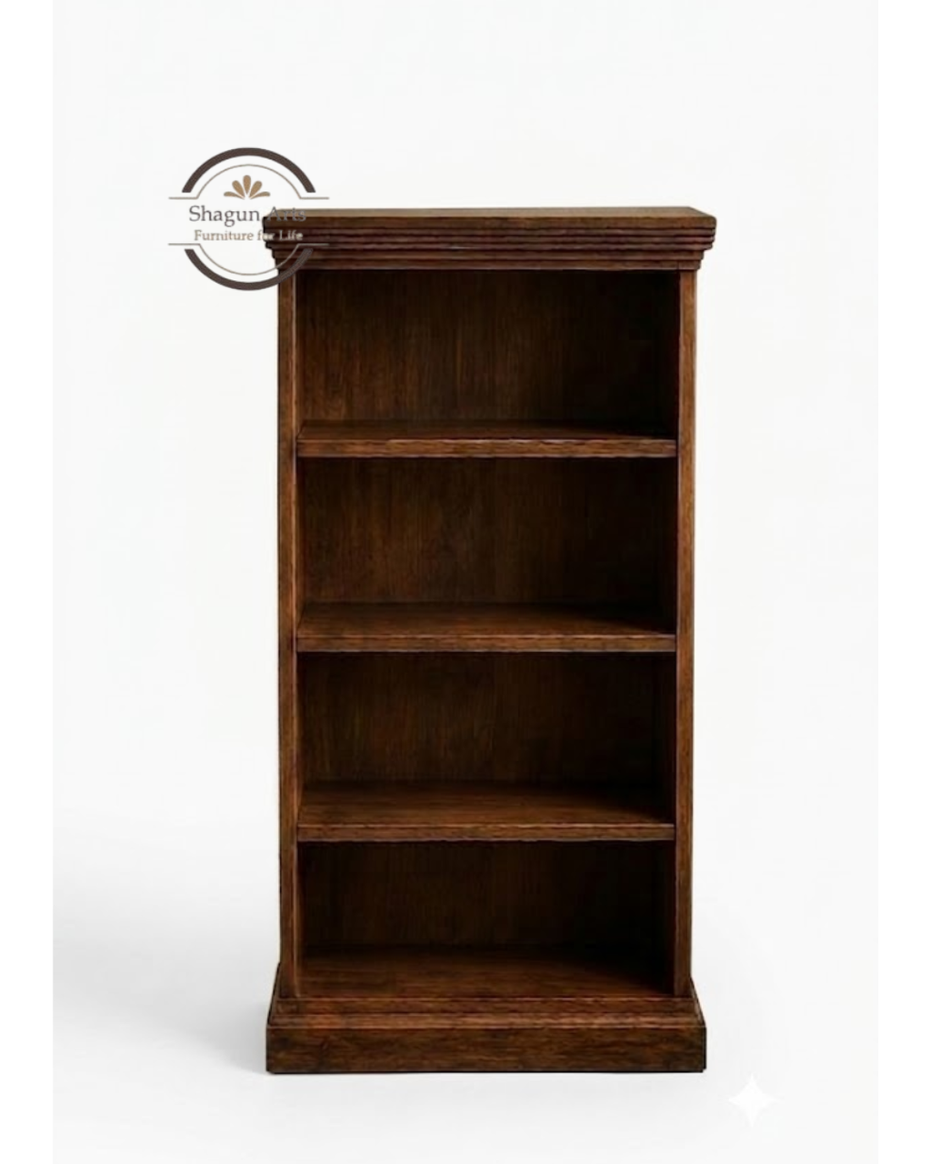 Louis Solid Sheesham Wood 5-tier Book Shelf In Natural Brown Finish