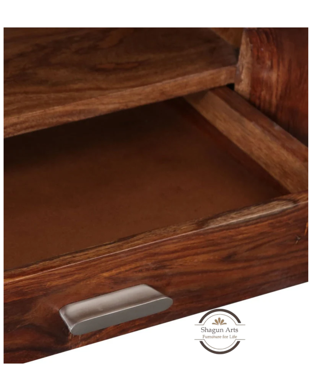 Crossroads Sheesham Wood Bookshelf with Multi-Level Open Storage In Warm Walnut Finish