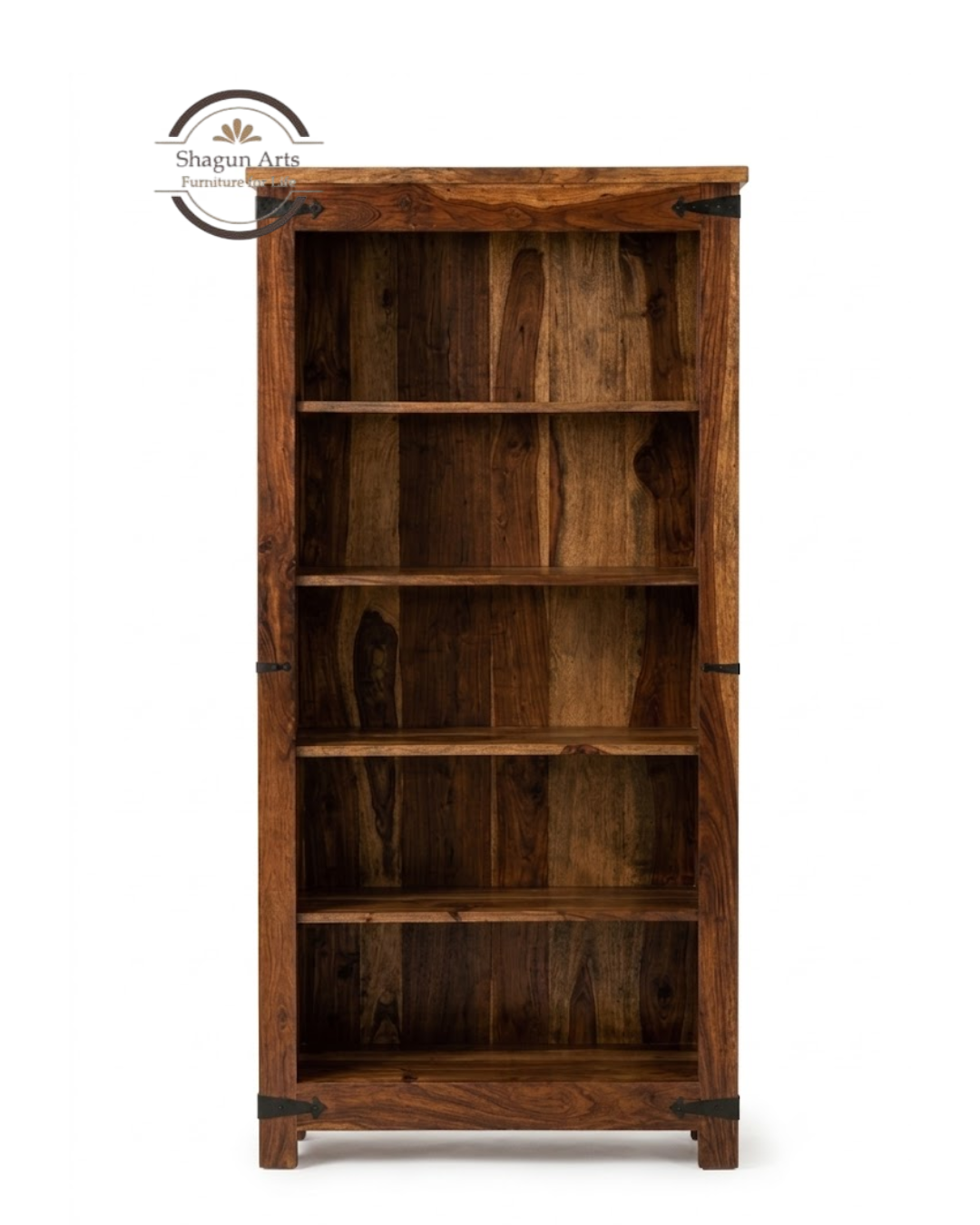 Siramika Solid Sheesham Wood Book Shelf in Honey Oak Finish