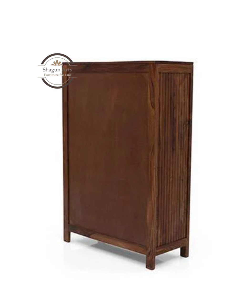 Theo Solid Sheesham Wood Multi-Storage Bookshelf Carnegie Cabinet