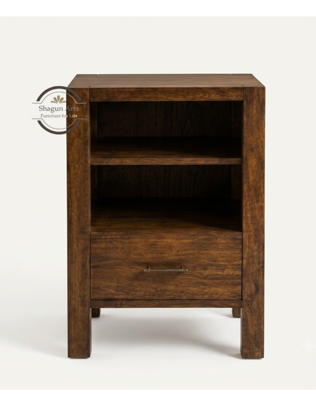 Vayaka Solid Sheesham Wood Cabinet In Honey Oak Finish