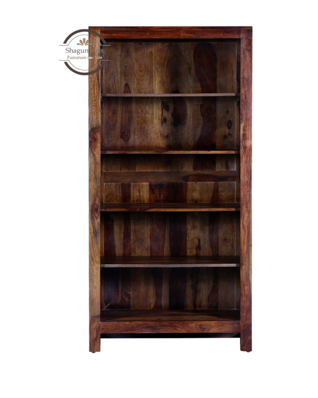 Fanny Solid Sheesham Wood Book Shelf in Provincial Teak Finish