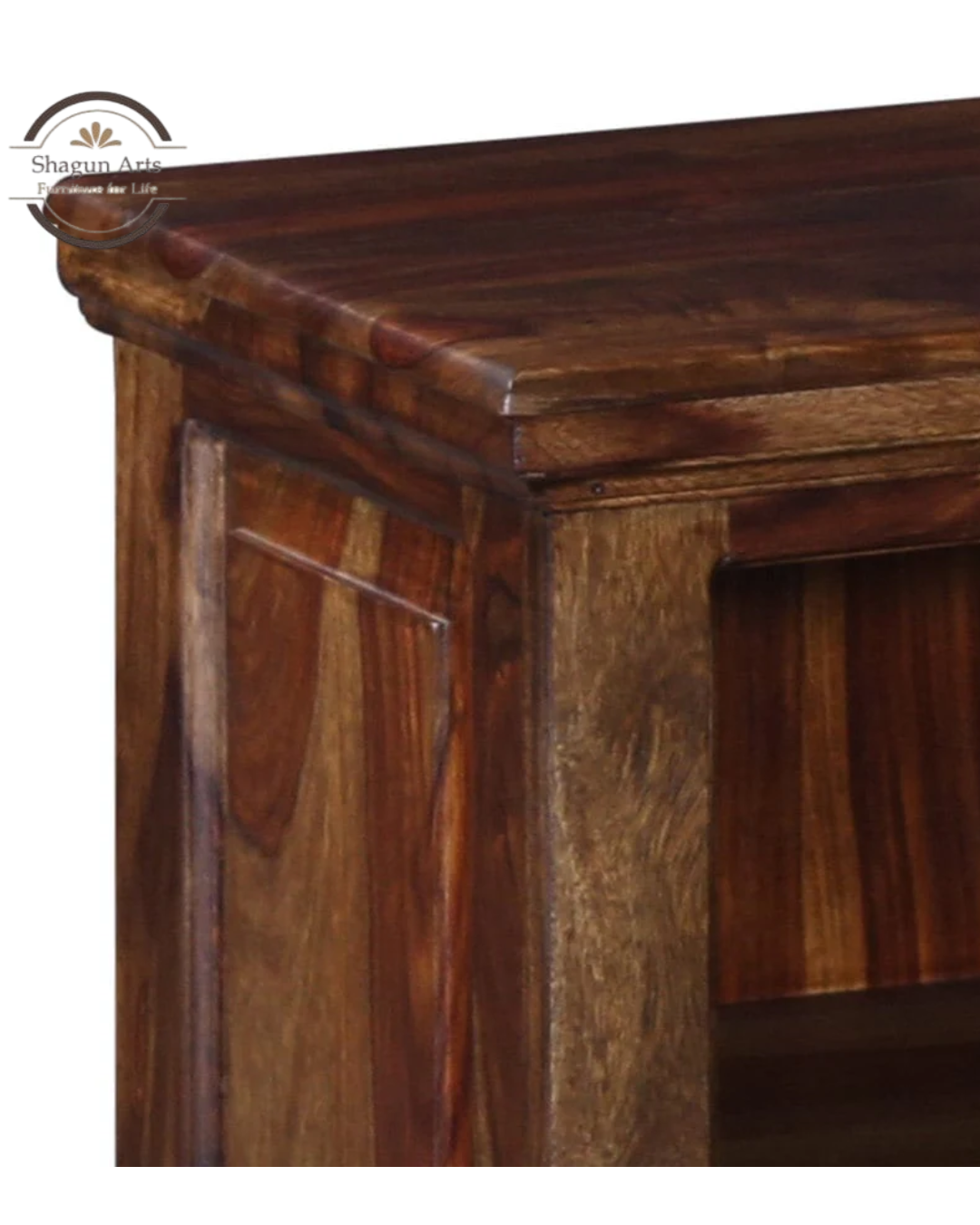 Fanny Solid Sheesham Wood 3-Tier Bookshelf in Provincial Teak Finish