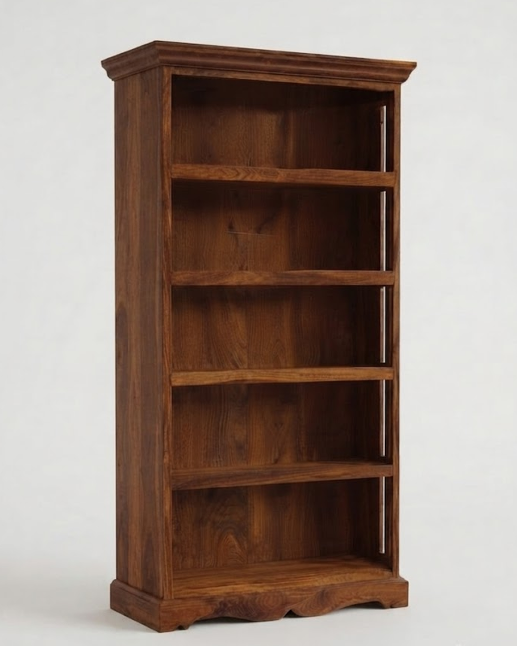 Abeey Solid Wood Sheesham Wood 5-Shelf Bookshelf In Natural Finish