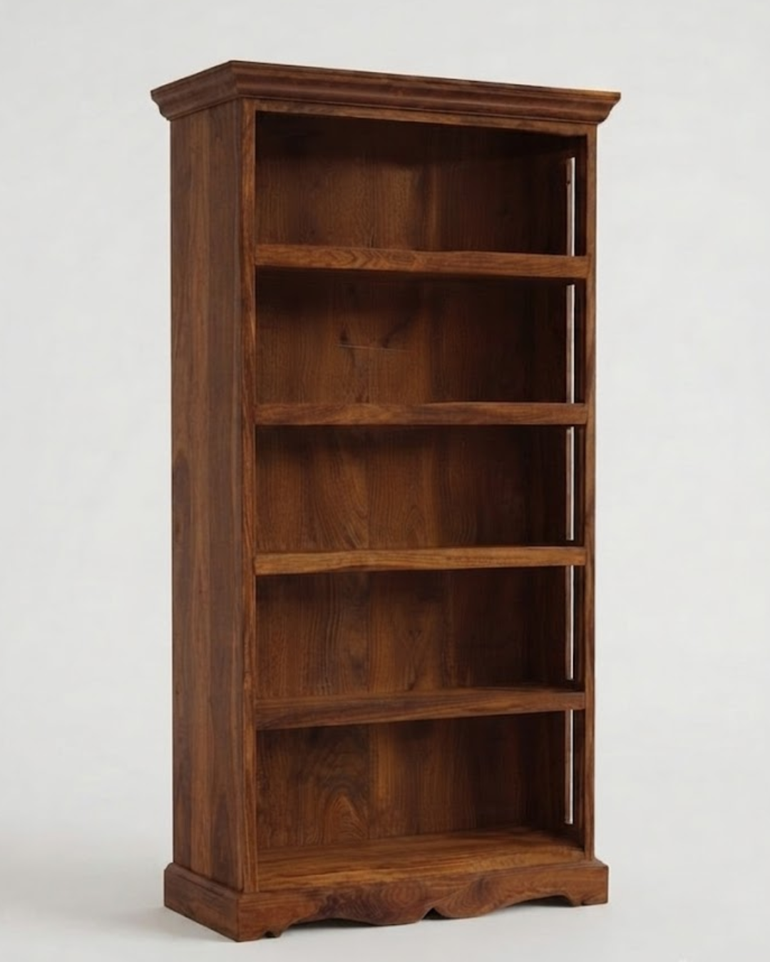 Abeey Solid Wood Sheesham Wood 5-Shelf Bookshelf In Natural Finish
