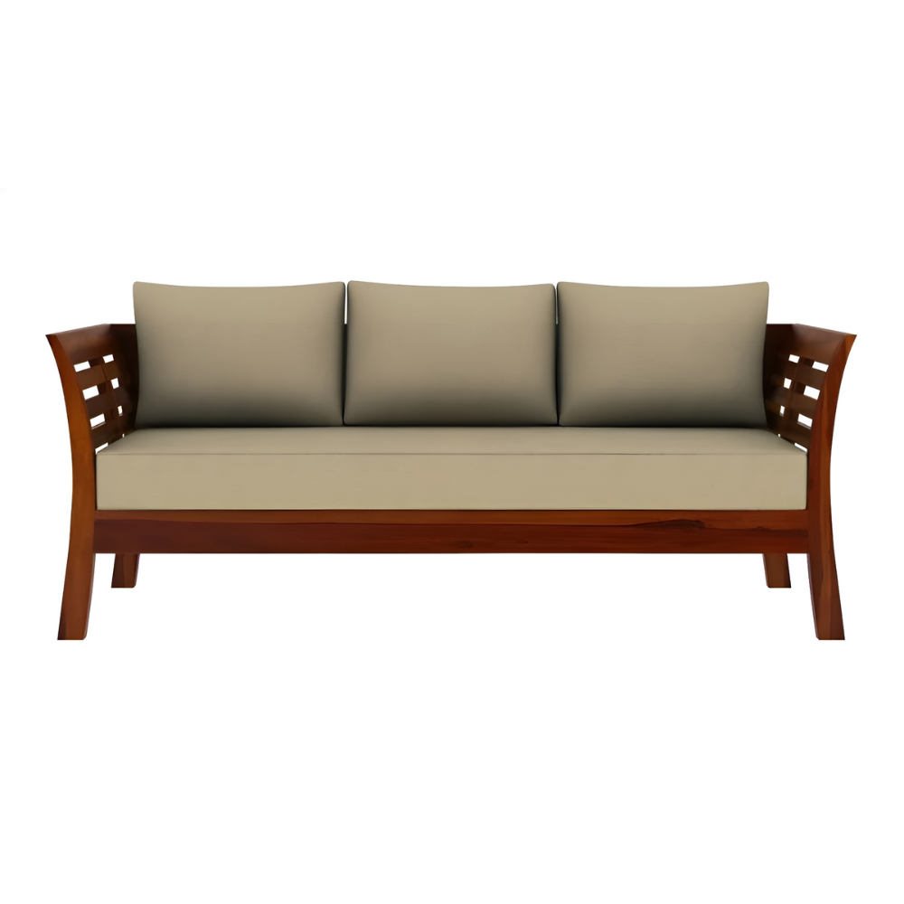 Grayson Solid Sheesham Wood 5 Seater Sofa