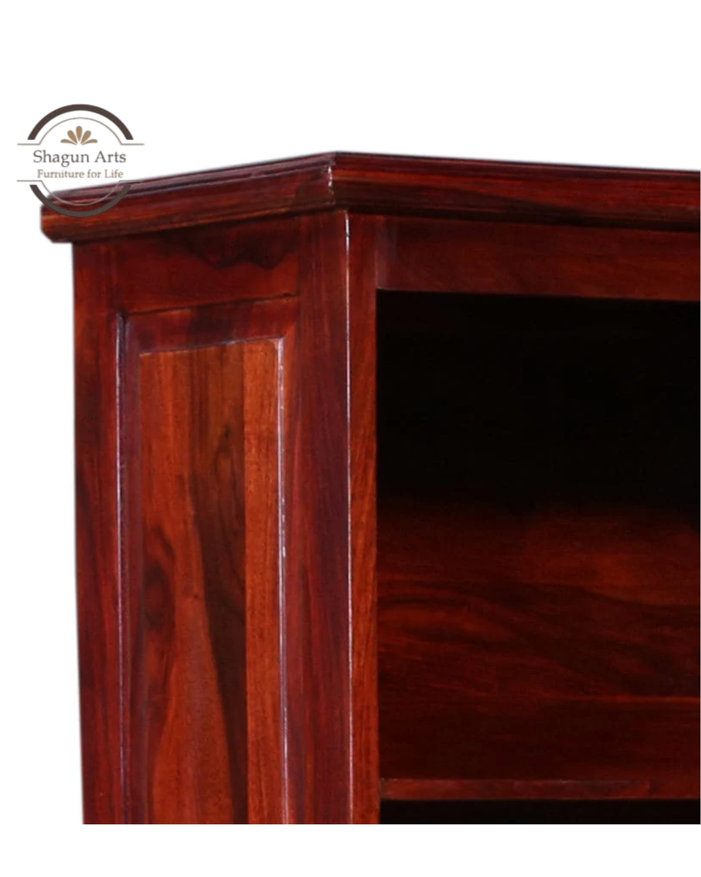 Portus Solid Sheesham Wood Book Shelf in Honey Oak Finish