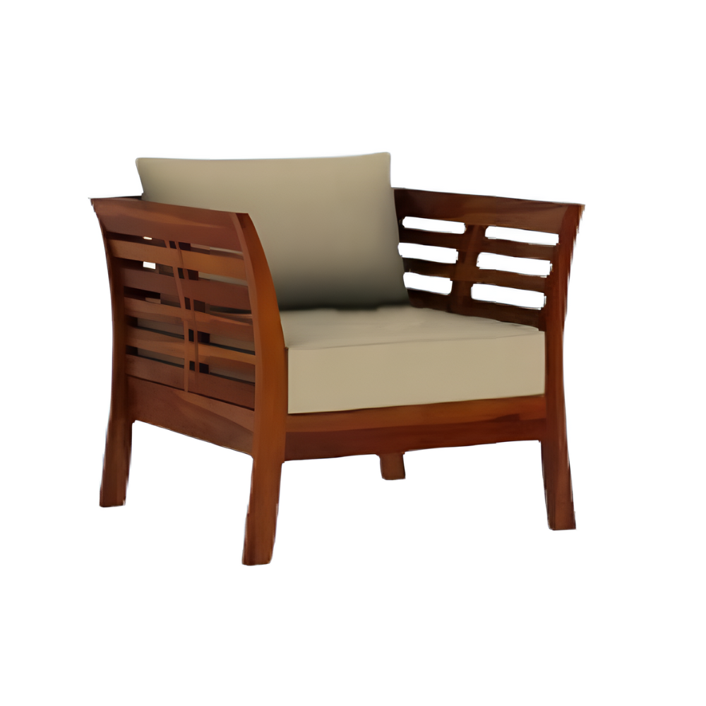 Yara Solid Sheesham Wood Single Seater Sofa