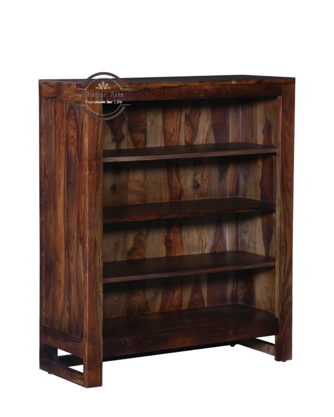 Greta Solid Sheesham  4-Tier BookshelfWood Book Shelf in Provincial Teak Finish