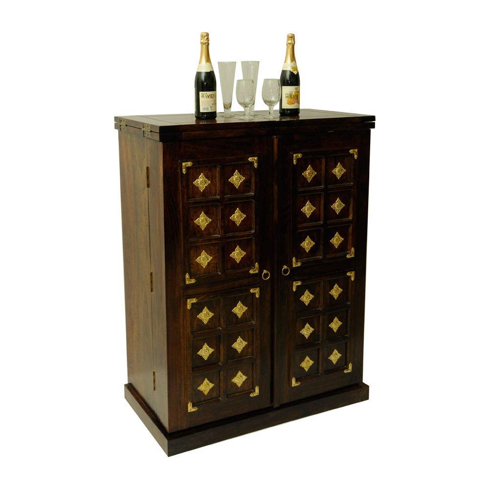 Sheesham Wood Bar Cabinet for Bar Storage