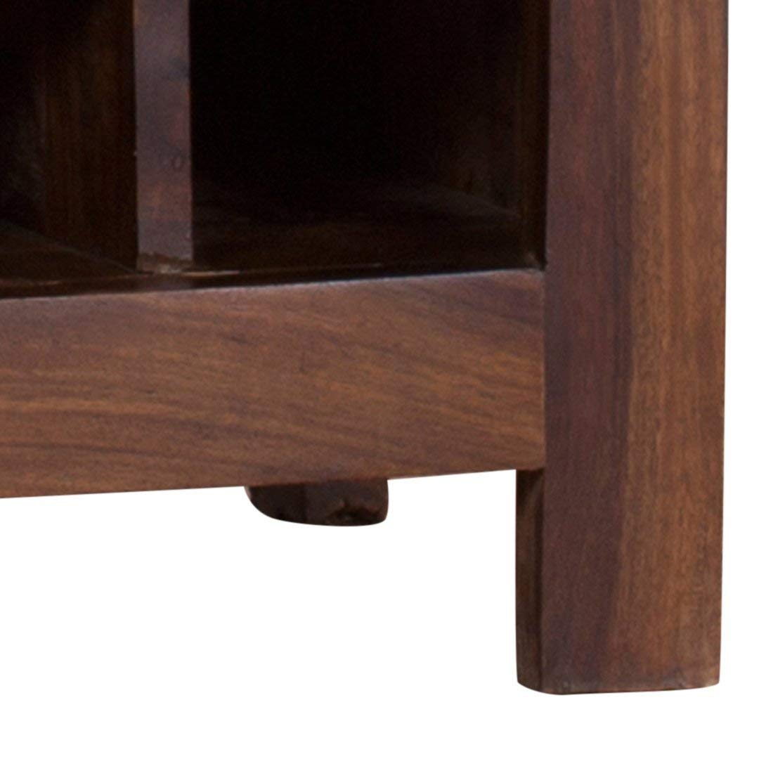 beleaguer  Sheesham Wood Bar Cabinet with Wine Glass Storage for Home (Natural Teak)